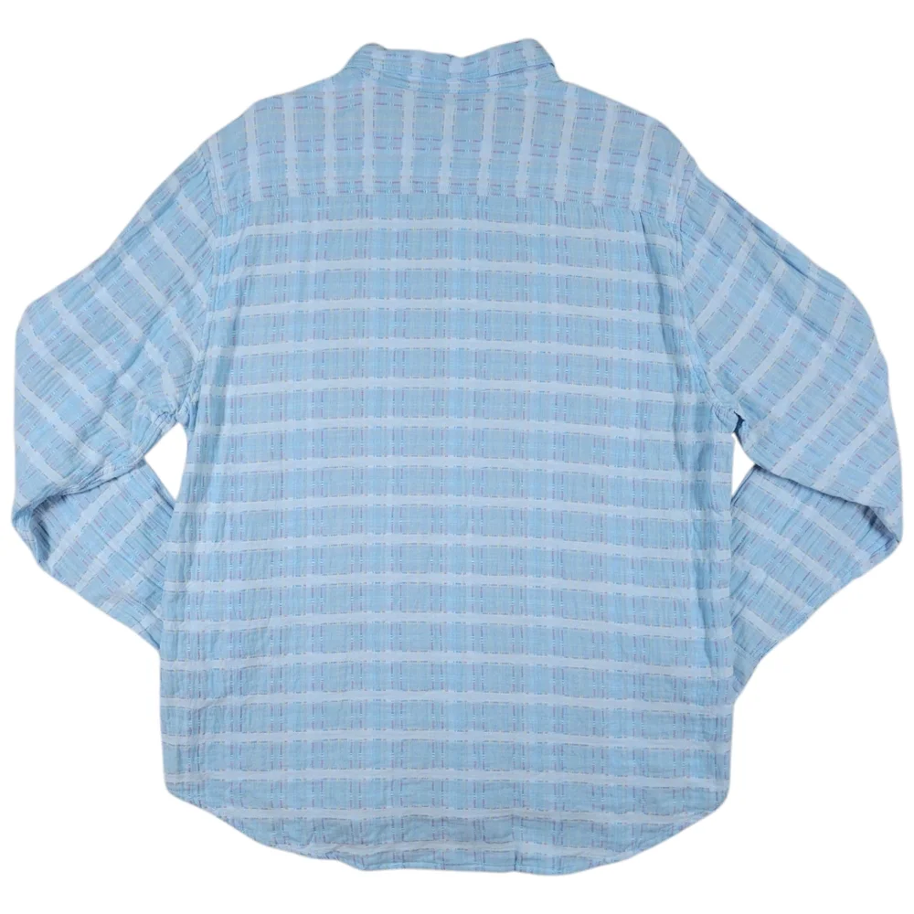 Carbon 2 Cobalt Button Up Shirt‎ Mens Large Blue Cotton Gauze Pockets Colorful